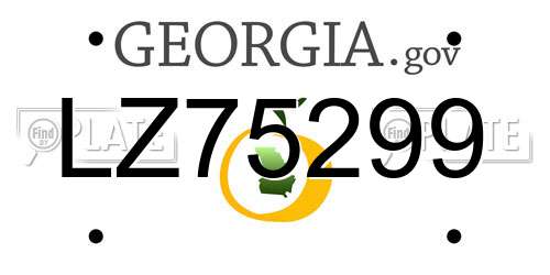 LZ75299 Georgia License Plate