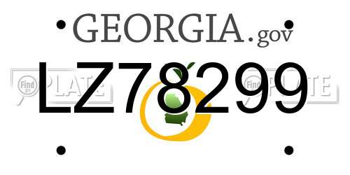 LZ78299 Georgia License Plate