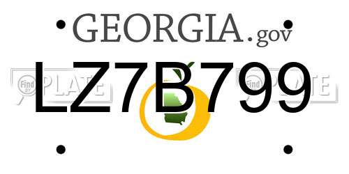 LZ7B799 Georgia License Plate