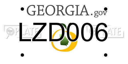 LZD006 Georgia License Plate