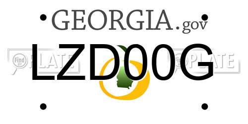 LZD00G Georgia License Plate