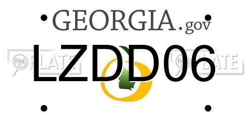 LZDD06 Georgia License Plate