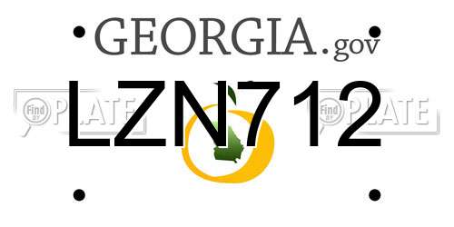 LZN712 Georgia License Plate