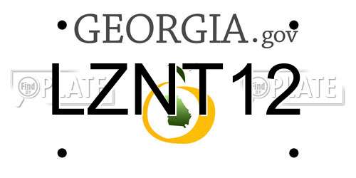 LZNT12 Georgia License Plate