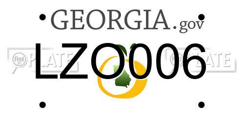 LZO006 Georgia License Plate
