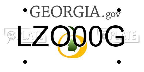 LZO00G Georgia License Plate