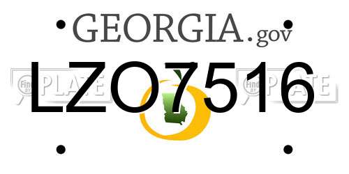 LZO7516 Georgia License Plate