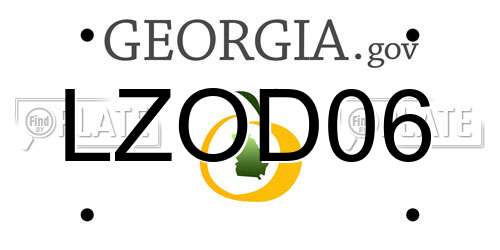 LZOD06 Georgia License Plate
