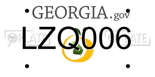LZQ006 Georgia License Plate