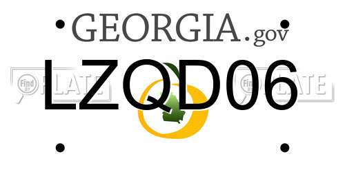 LZQD06 Georgia License Plate