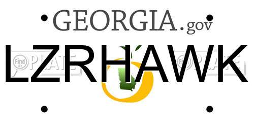 LZRHAWK Georgia License Plate