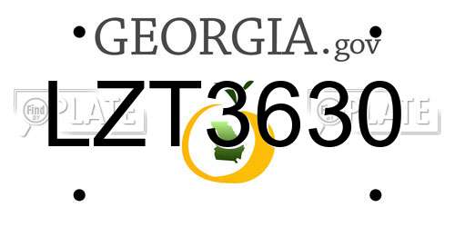 LZT3630 Georgia License Plate