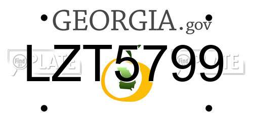 LZT5799 Georgia License Plate