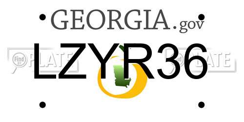 LZYR36 Georgia License Plate