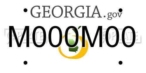 M000M00 Georgia License Plate