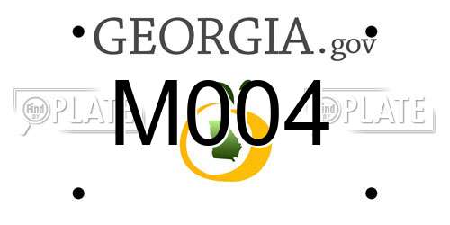 M004 Georgia License Plate