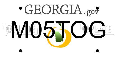 M05TOG Georgia License Plate