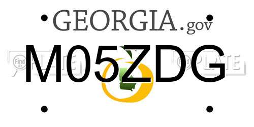 M05ZDG Georgia License Plate