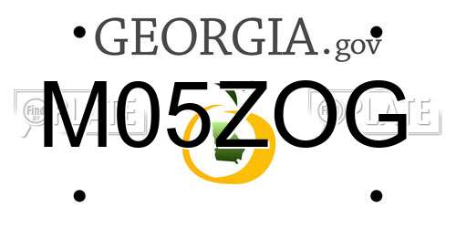 M05ZOG Georgia License Plate