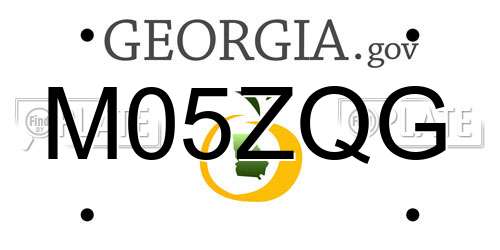 M05ZQG Georgia License Plate