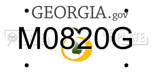 M0820G Georgia License Plate