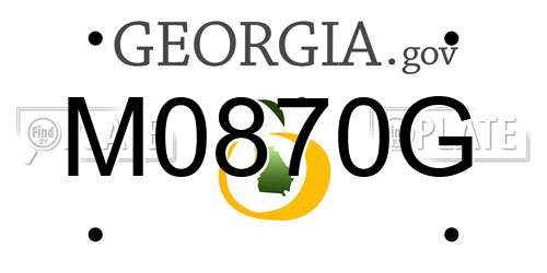 M0870G Georgia License Plate