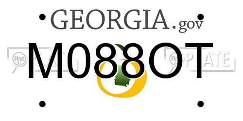 M088OT Georgia License Plate