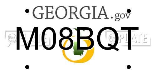 M08BQT Georgia License Plate