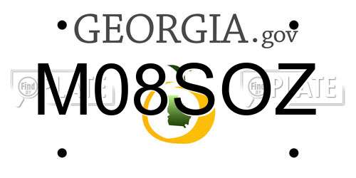 M08SOZ Georgia License Plate