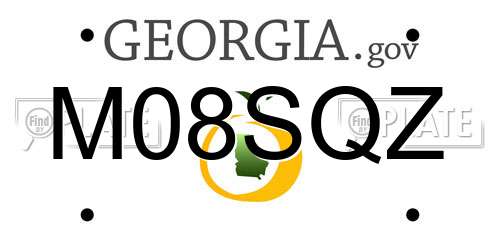M08SQZ Georgia License Plate
