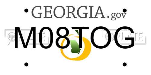 M08TOG Georgia License Plate