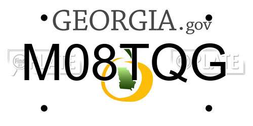 M08TQG Georgia License Plate