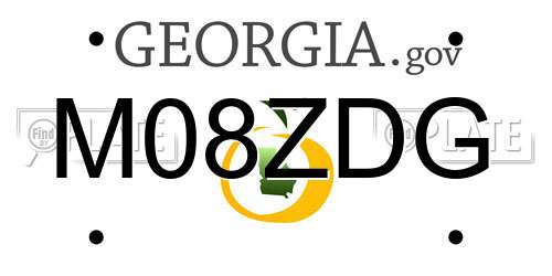 M08ZDG Georgia License Plate