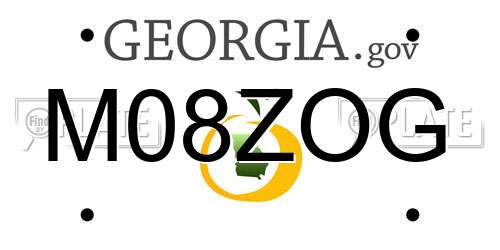 M08ZOG Georgia License Plate