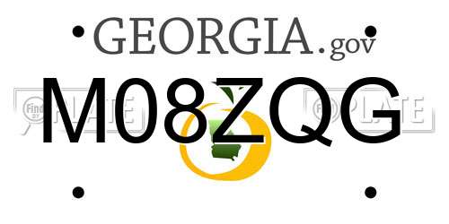 M08ZQG Georgia License Plate
