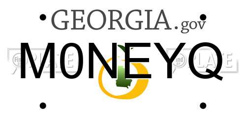 M0NEYQ Georgia License Plate