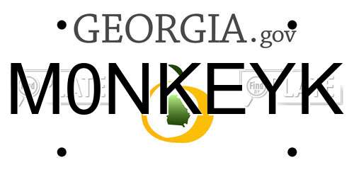 M0NKEYK Georgia License Plate