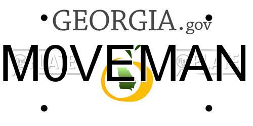 M0VEMAN Georgia License Plate