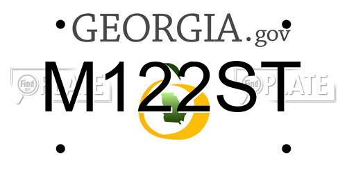 M122ST Georgia License Plate