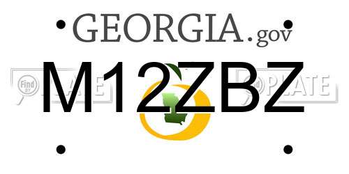 M12ZBZ Georgia License Plate