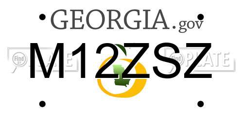 M12ZSZ Georgia License Plate