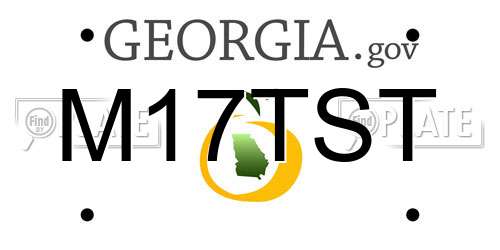 M17TST Georgia License Plate