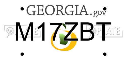 M17ZBT Georgia License Plate