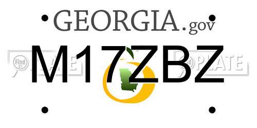 M17ZBZ Georgia License Plate