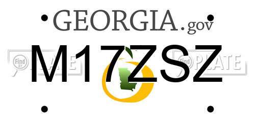 M17ZSZ Georgia License Plate