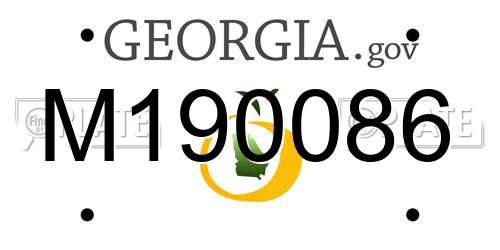 M190086 Georgia License Plate