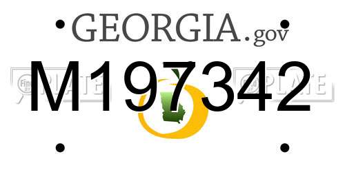M197342 Georgia License Plate