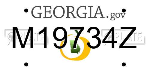 M19734Z Georgia License Plate