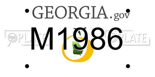 M1986 Georgia License Plate