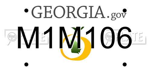 M1M106 Georgia License Plate